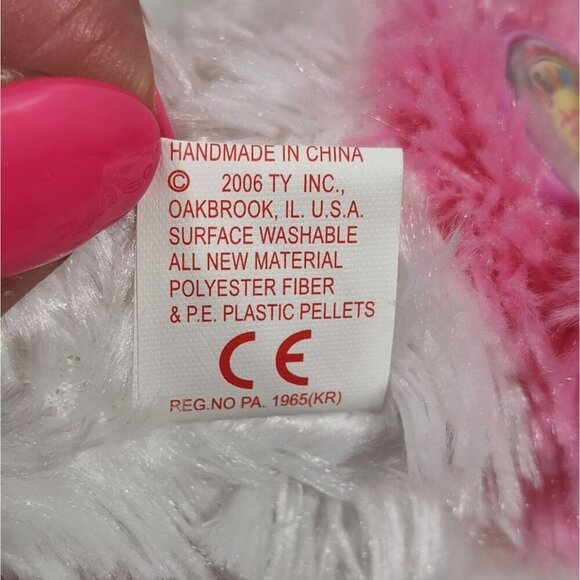 Ty Beanie Babies Collection Snuggins Plush Dog Stuffed Animal Toy Pink 4" x 5" - Picture 7 of 10